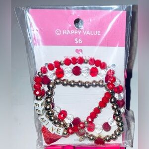Valentine Beaded Bracelets Set - NEW! Set of 3.